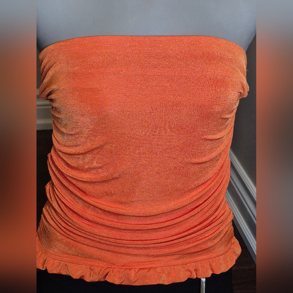 SHEIN Vibrant Orange Strapless Top - Picture 14 of 14